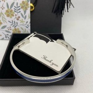 Mens Blue Leather Cuff With Gift Box